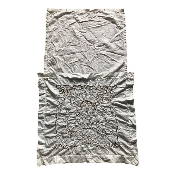 Vintage Hand Embroidered Pillowcase White Cut Work 25” x 23” - Picture 1 of 7